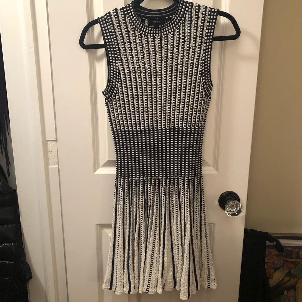 NWT Theory Novelty Pleated Prosecco Flare Dress